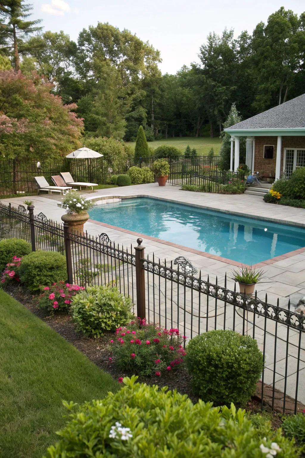 Decorative enclosures contribute security and panache to your pool area.