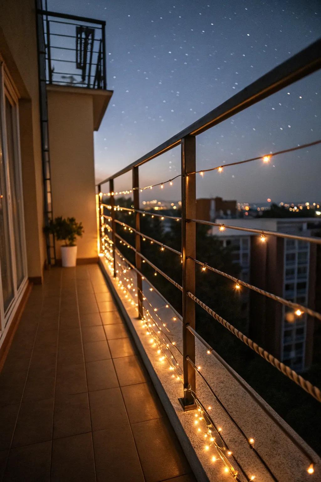 Strand lights append understated elegance and accentuate balcony outlines beautifully.