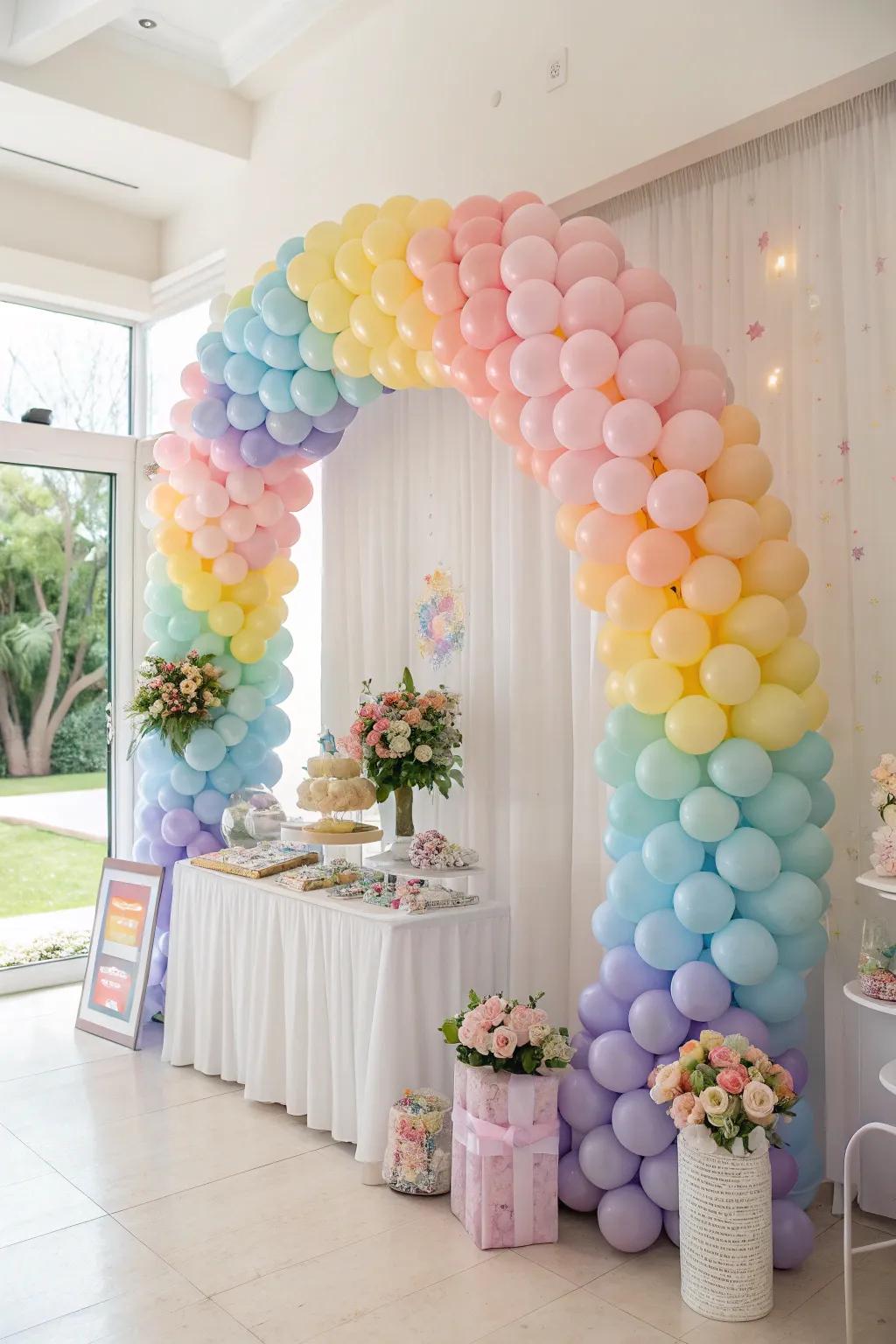 A soft tone spectrum balloon curve introduces a vibrant splash to the event.