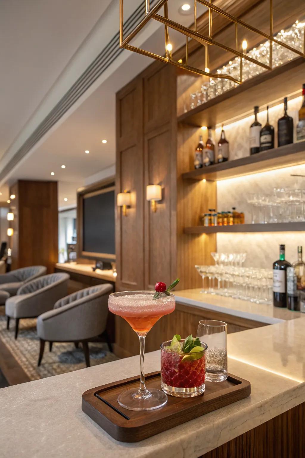A house cocktail introduces a distinctive touch to your party.