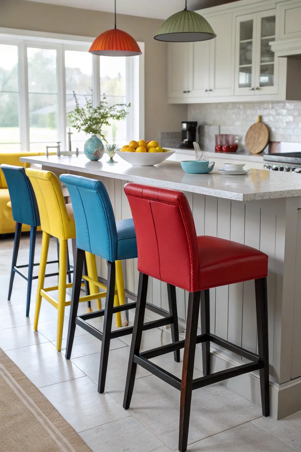 Unique statement bar stools with eye catching designs.