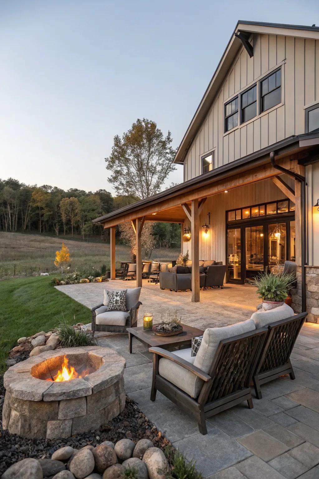 Outdoor living spaces enhance the home's connection to nature.