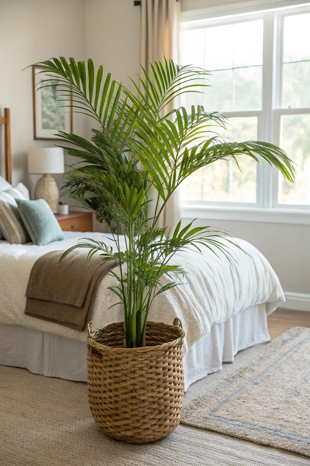 Tropical plants bring a touch of greenery and life to your bedroom.