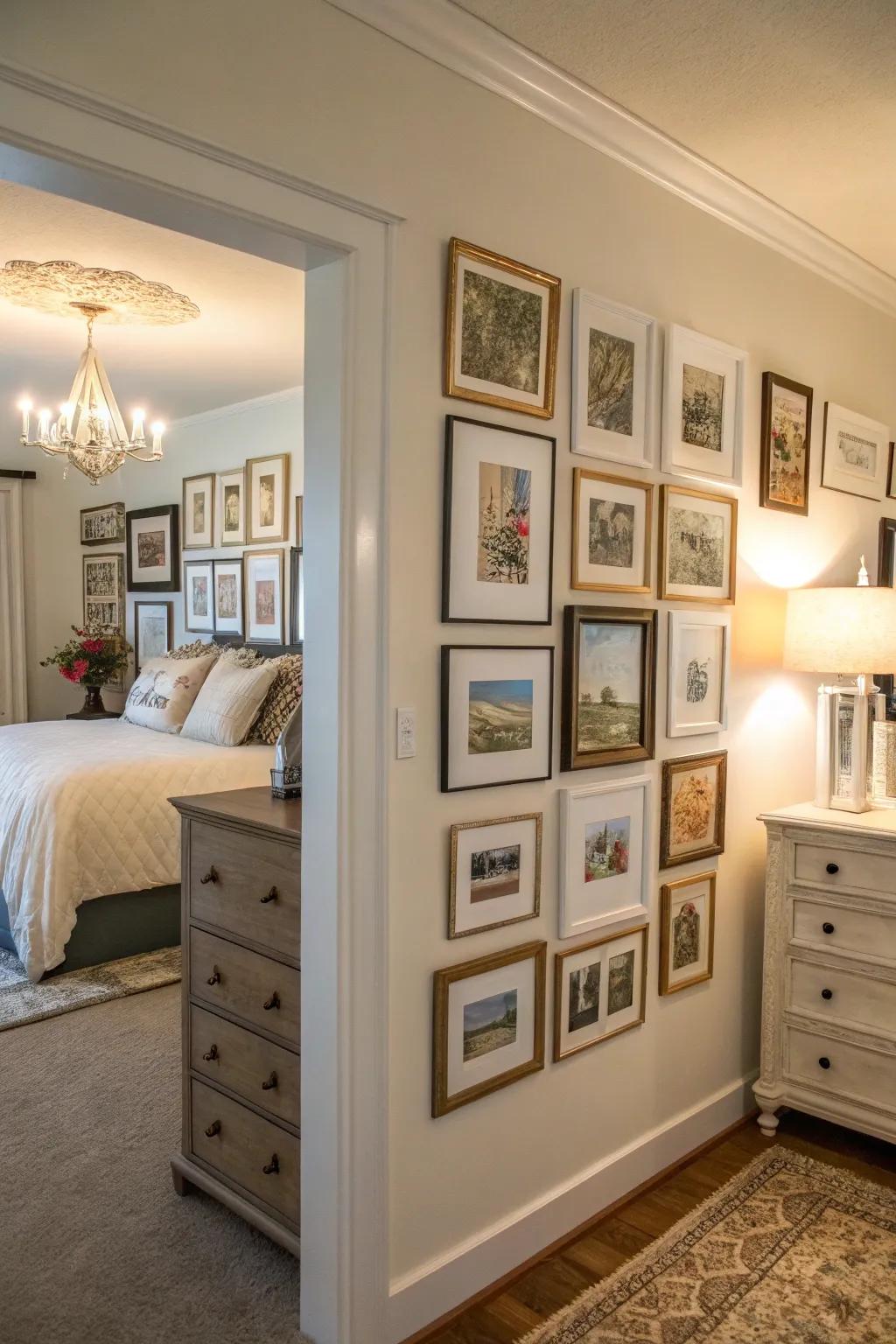 A showcase of art introduces depth and interest to any corner.