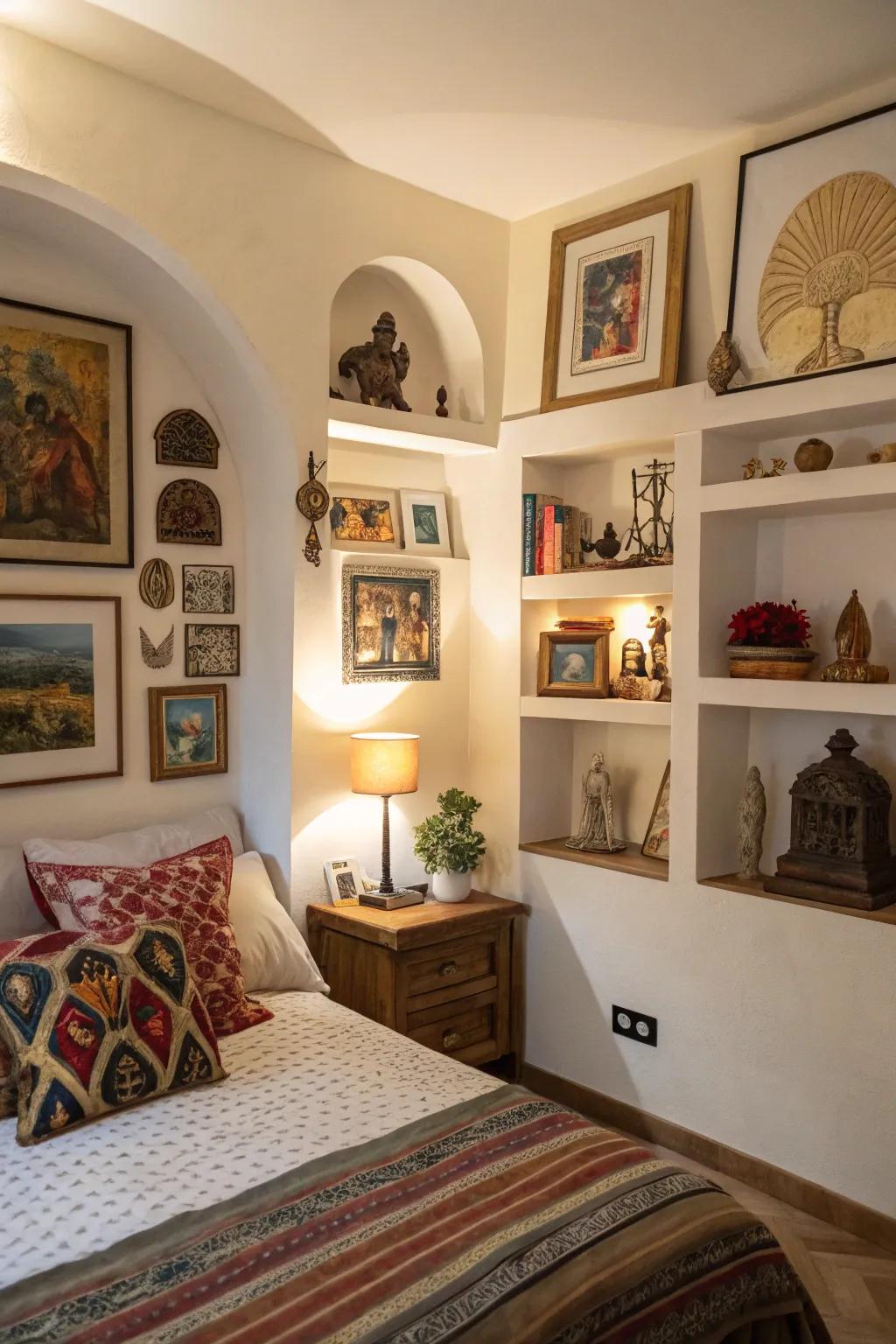 Present your aesthetic via creative display nooks.