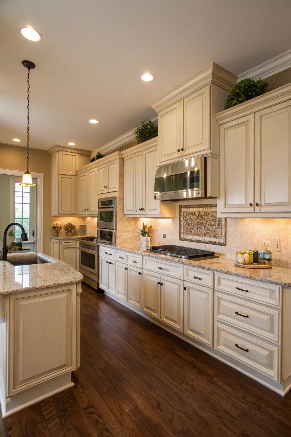 Beige walls provide a seamless, cohesive backdrop.