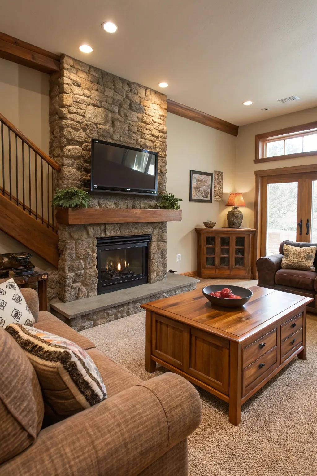 A living room gains depth and intrigue from textures.