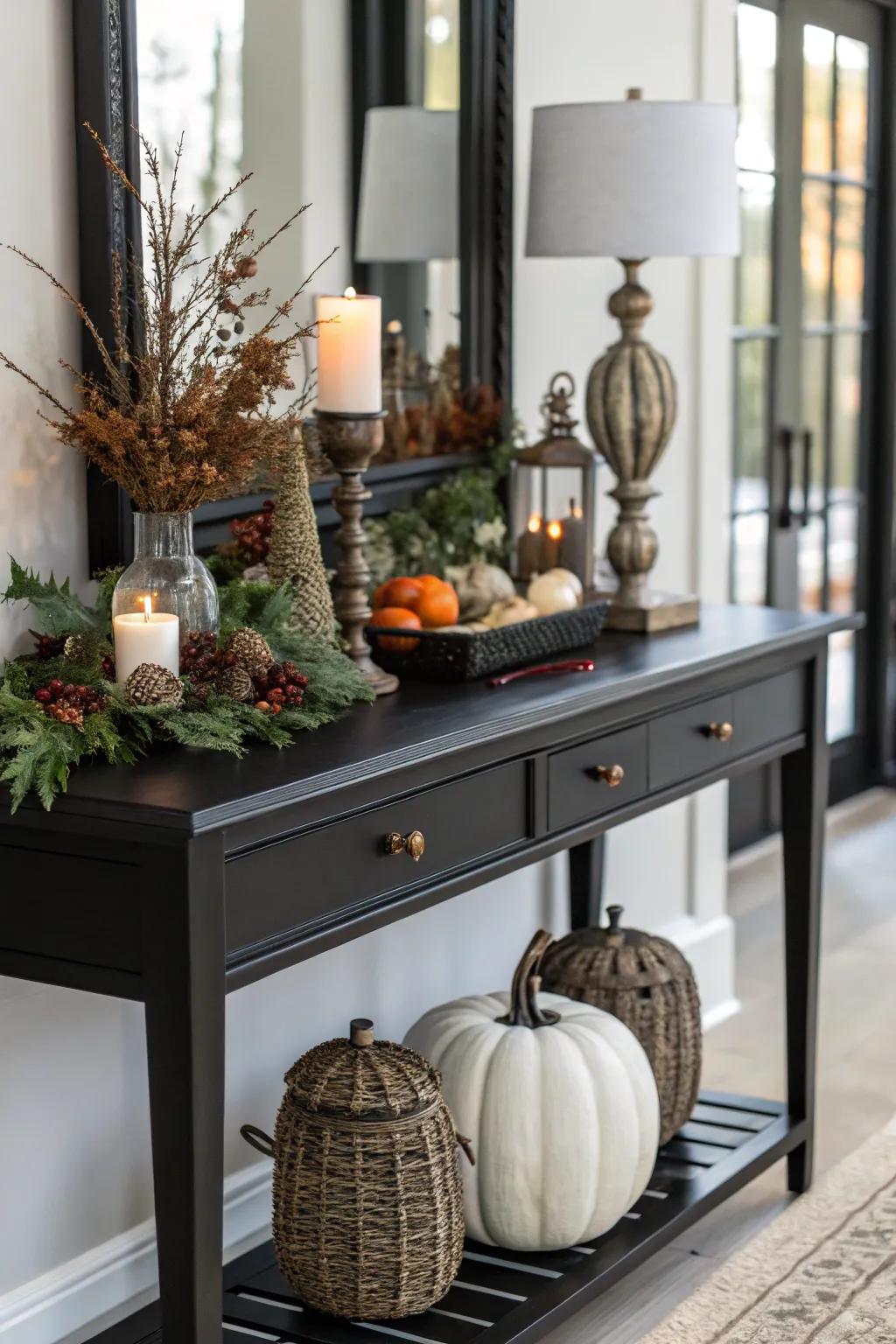 Seasonal decor keeps your console table looking fresh and updated.
