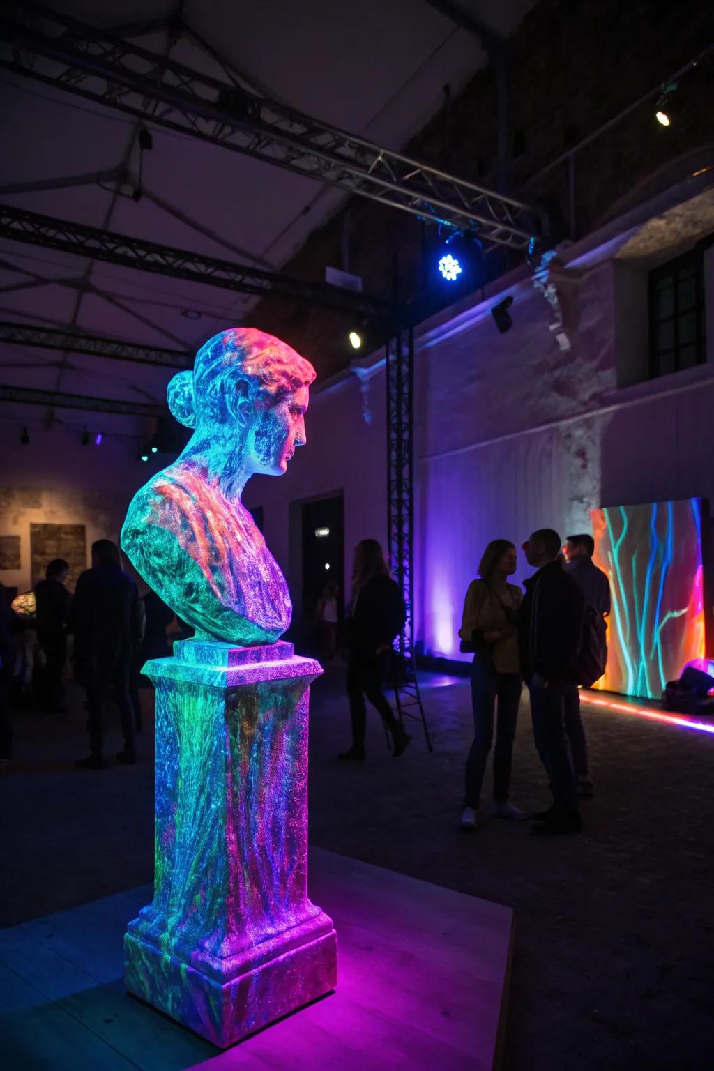 Allow your art to shine through UV-responsive pieces.