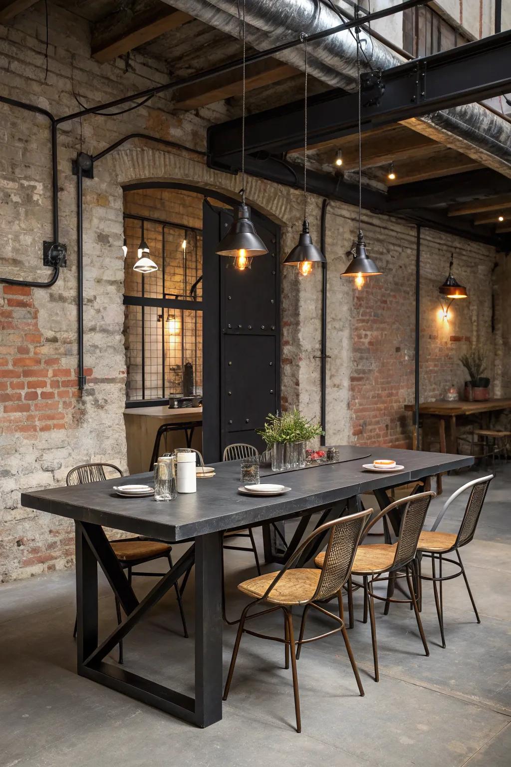 Factory boundary featuring metal and aggregate.