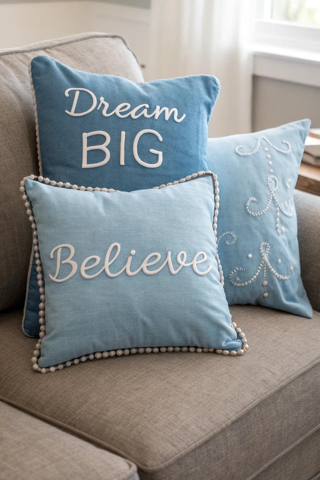 Ornamental pillows bring personal flair and comfort to your room.