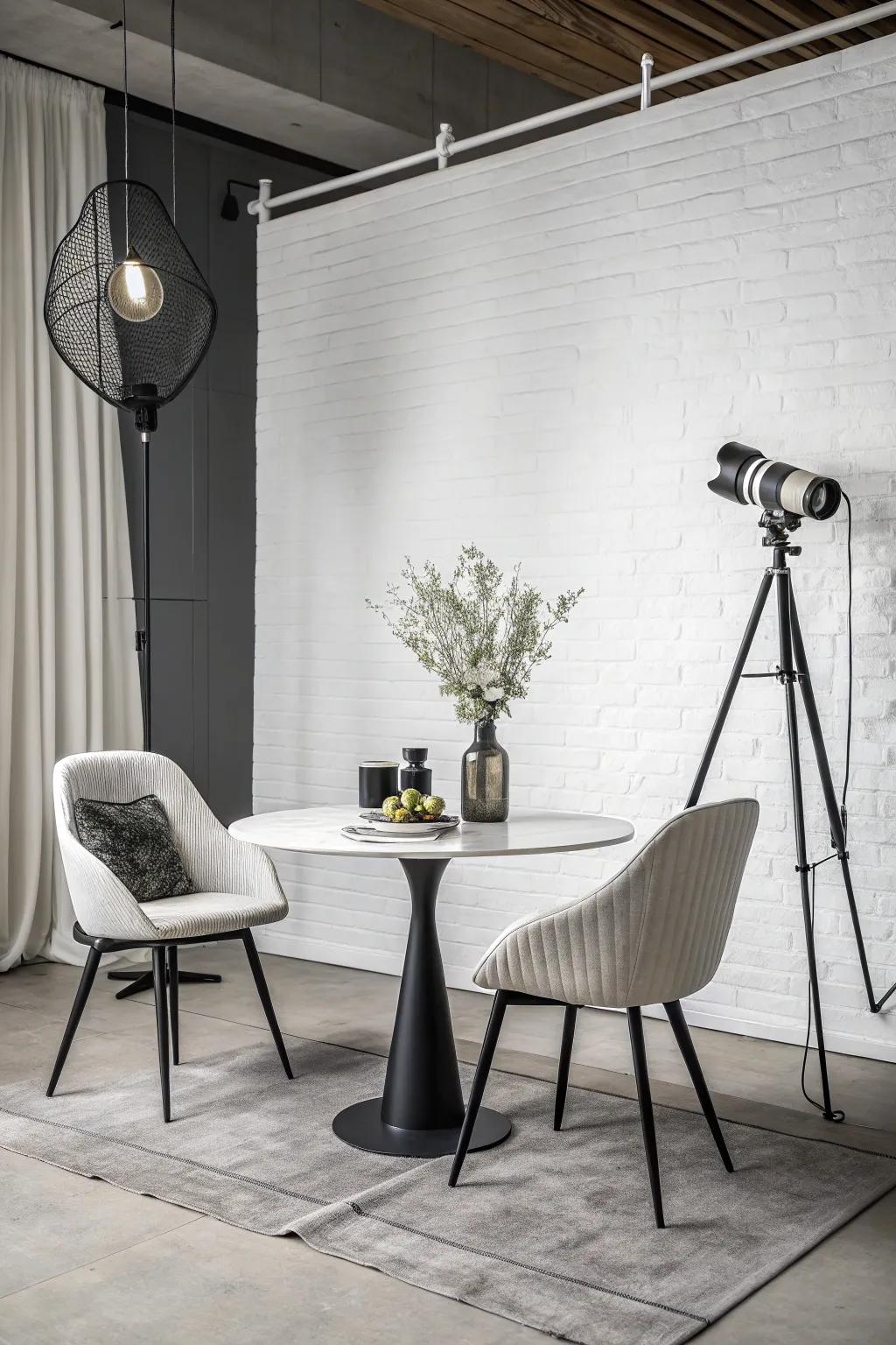 Streamlined simple monochrome scene