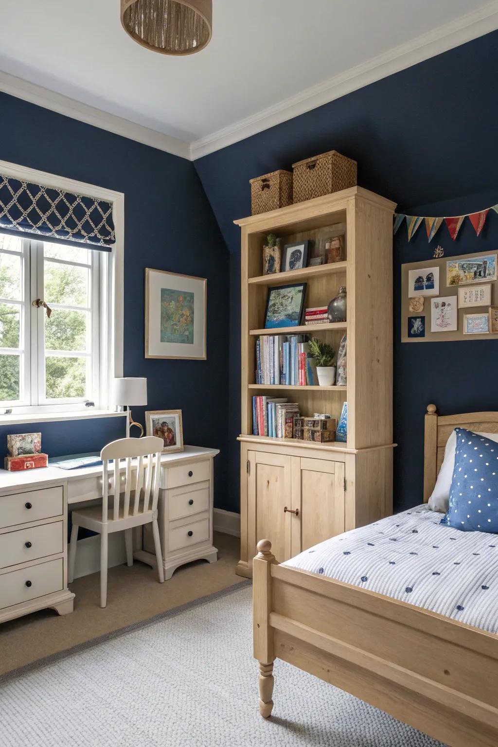 Sophisticated charm with profound naval tone walls.