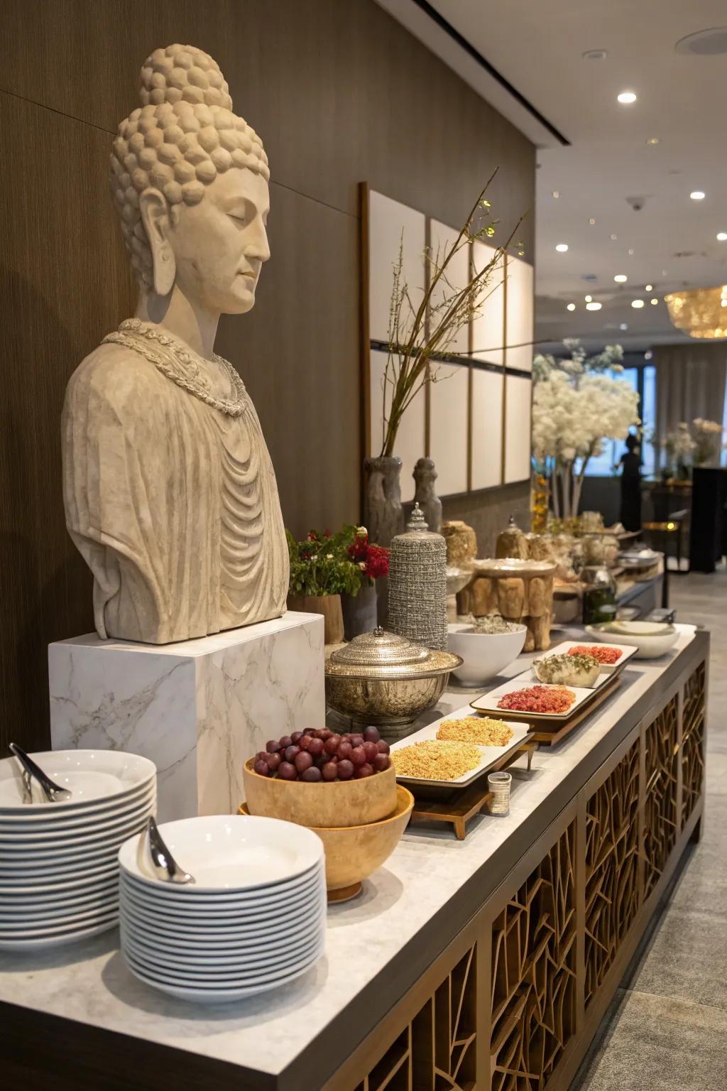 A focal point dictates the ambiance exquisitely.