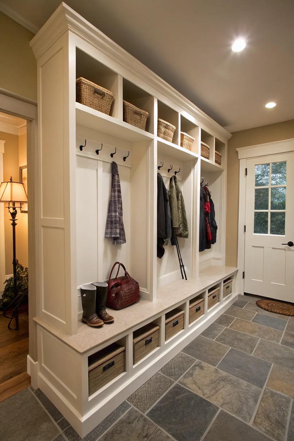 A transition zone transformed with custom-built storage.