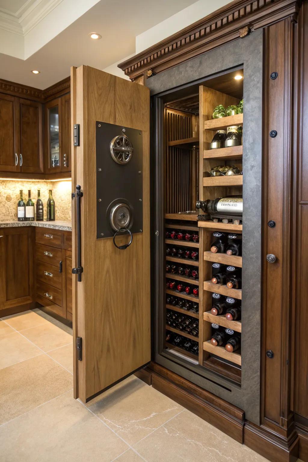 Explore the allure of concealed wine storage options.