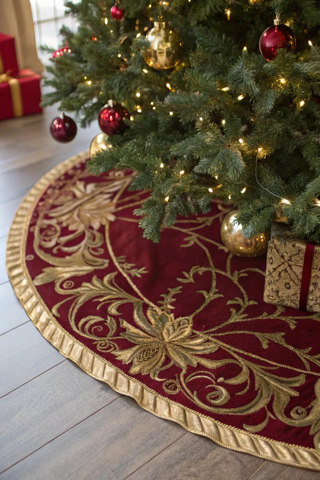A tree overlay in matching hues finalizes the celebratory aesthetic.