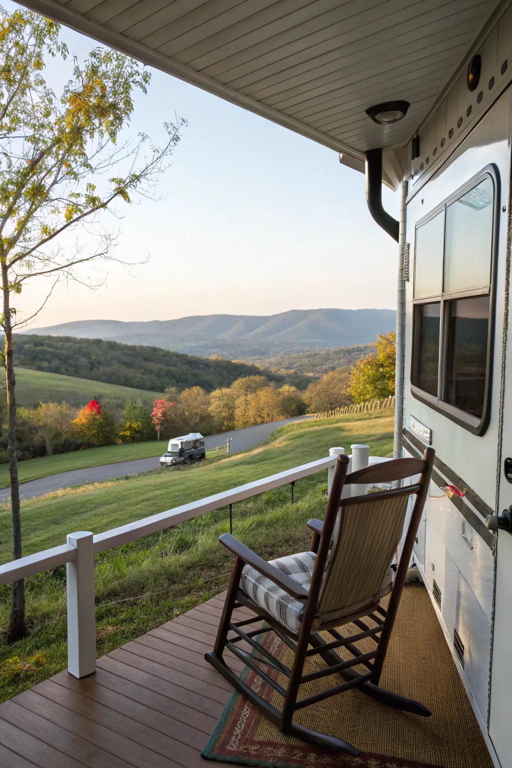 A rocking seat furnishing a tranquil location to de-stress.