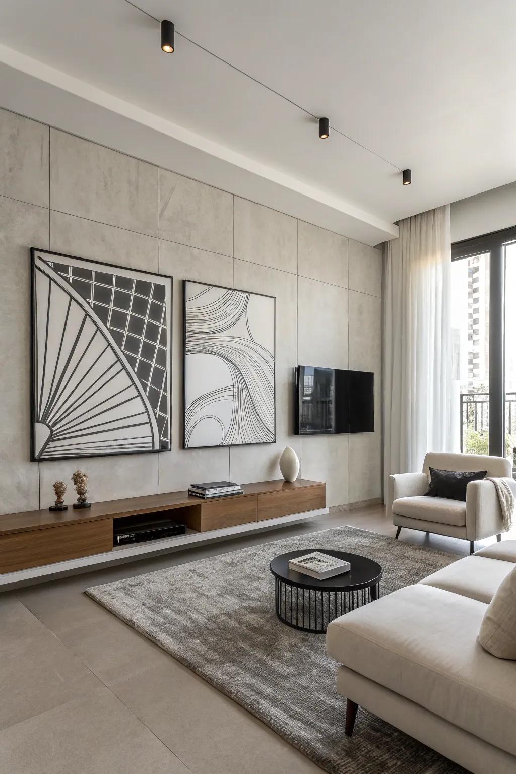 Subdued Colors for Simplicity in a modern living room