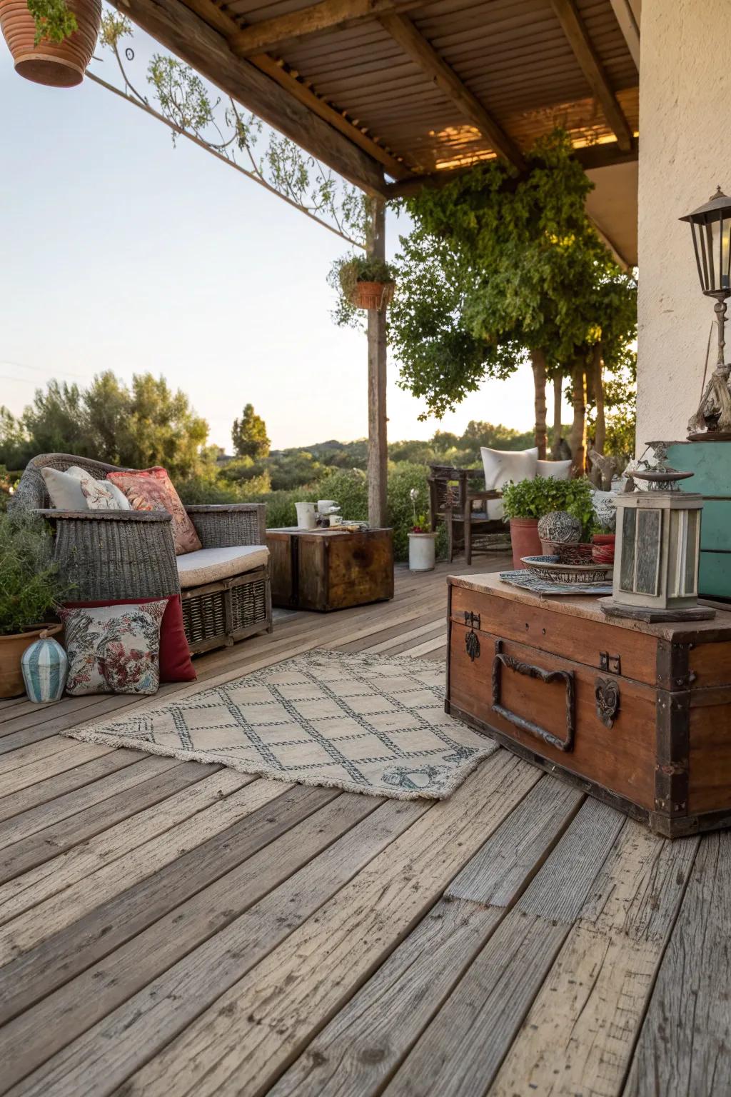 Reclaimed skid timber rendering rustic charm.