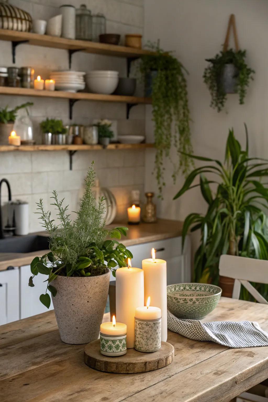 Inviting spaces featuring candles and greenery enhance the celebratory ambiance.
