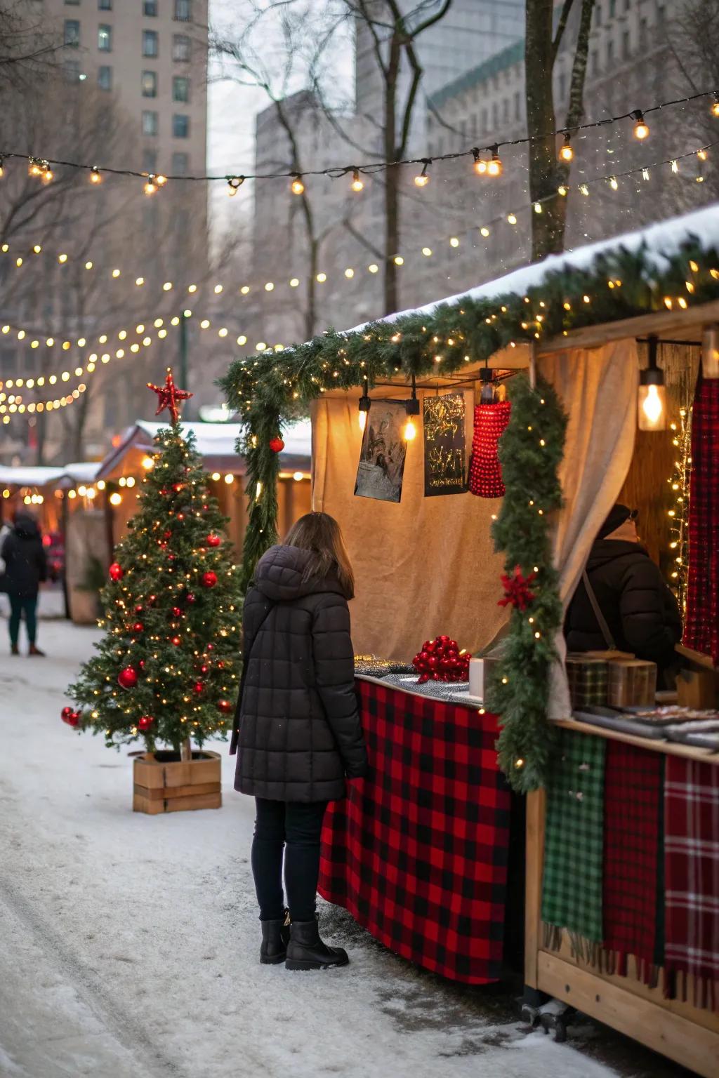Tartan motifs fashion a snug holiday sentiment.
