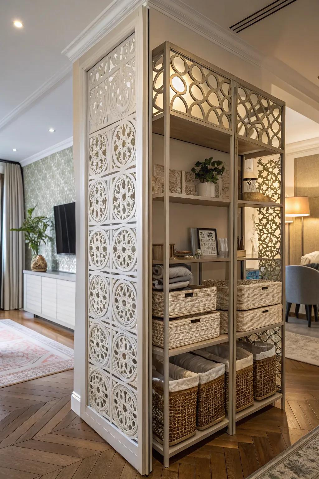 A hidden holding spot keeping coats neatly out of sight.