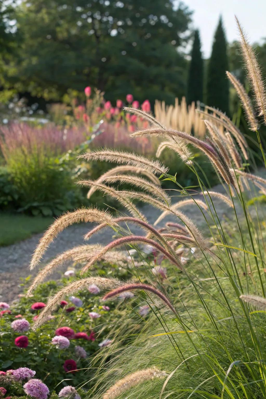Graceful grasses add pattern and movement to your outdoor area.