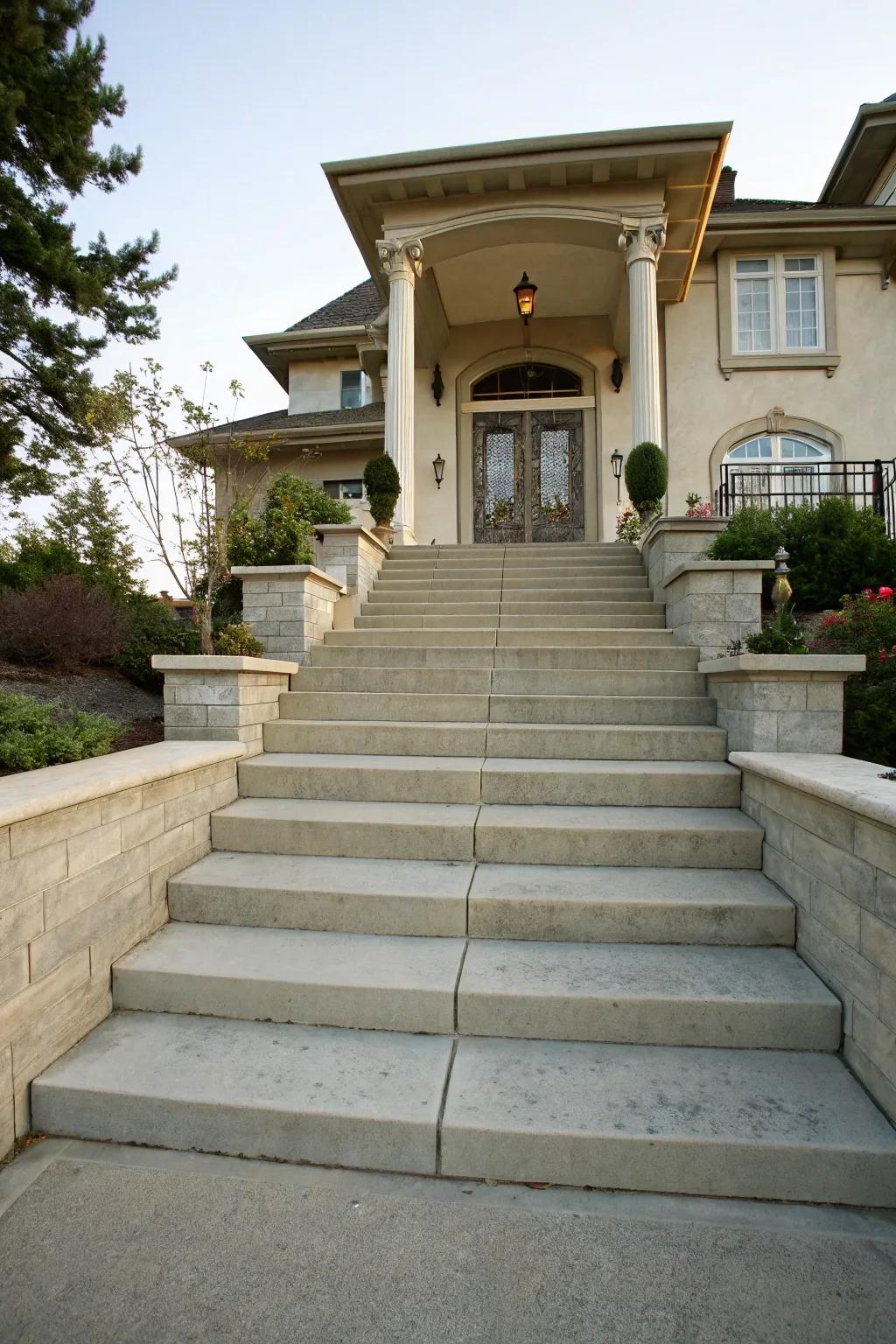 Entrance-focused steps for ultimate external charm.