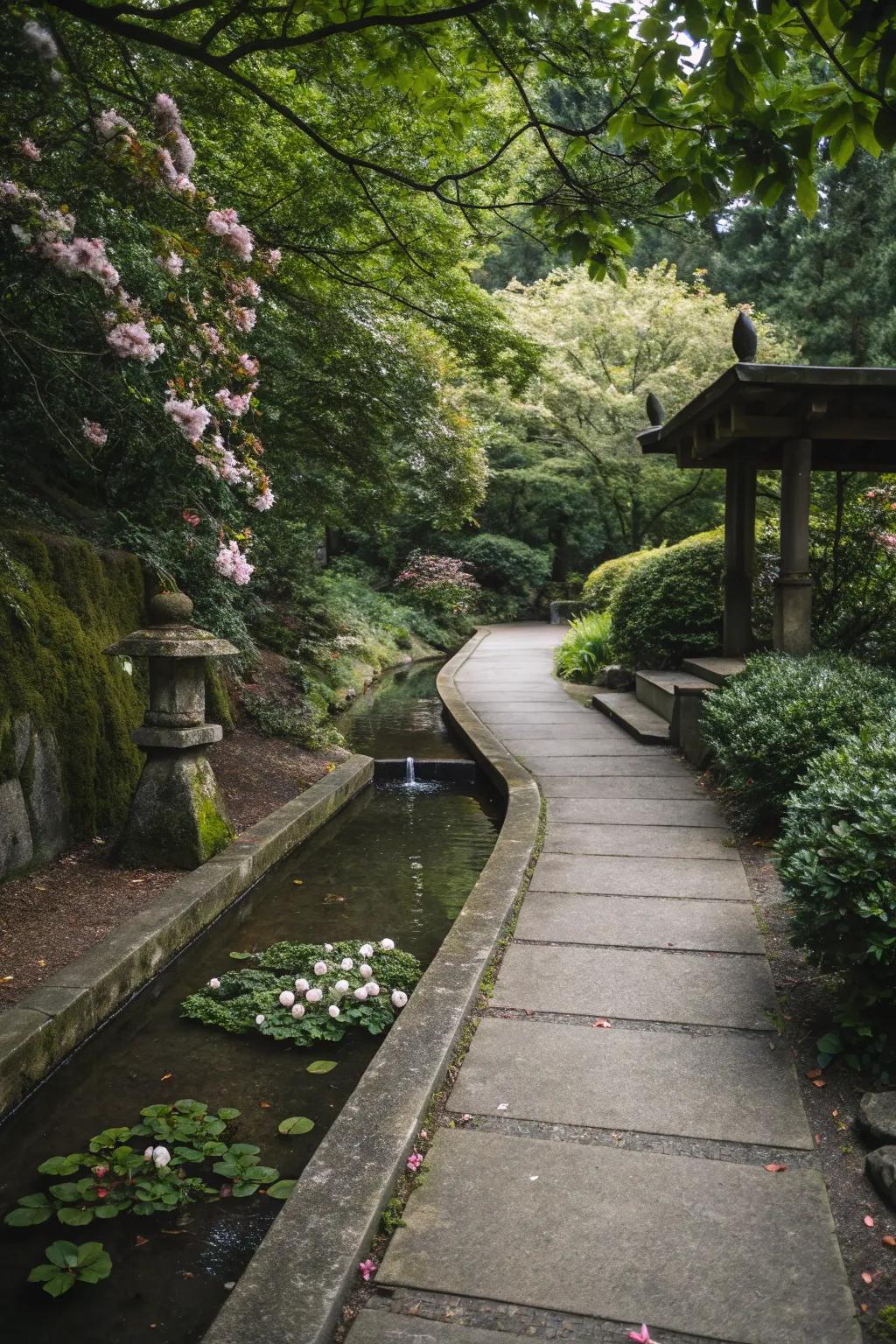 Enhance tranquility with an integrated water feature.