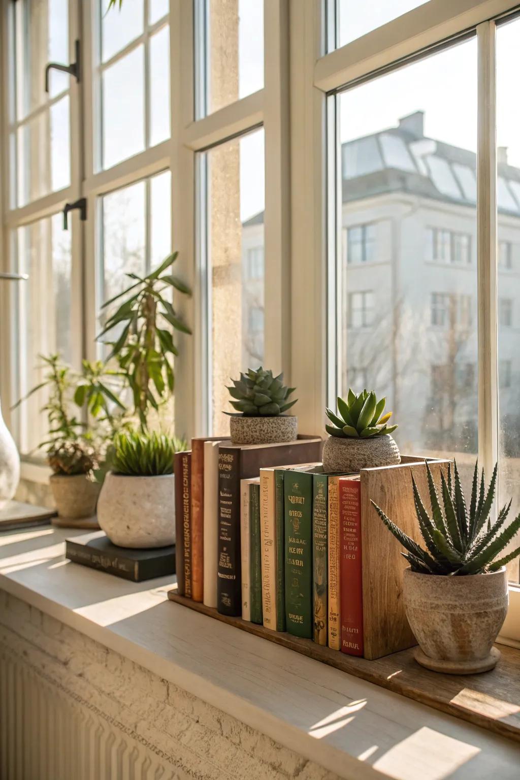 Plant bookends bring a hint of the natural world inside