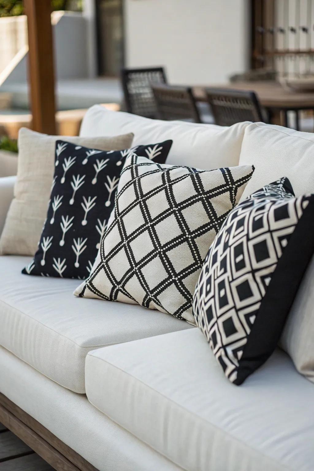 Minimalist pillows amplify a pristine and modern appearance.