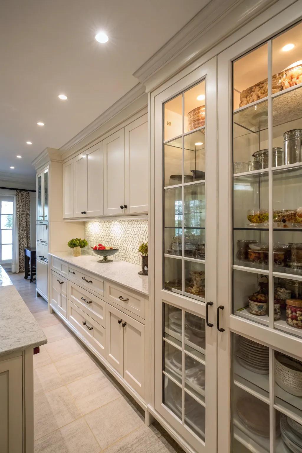 Stylish glass inserts within end treatments bring a hint of elegance.