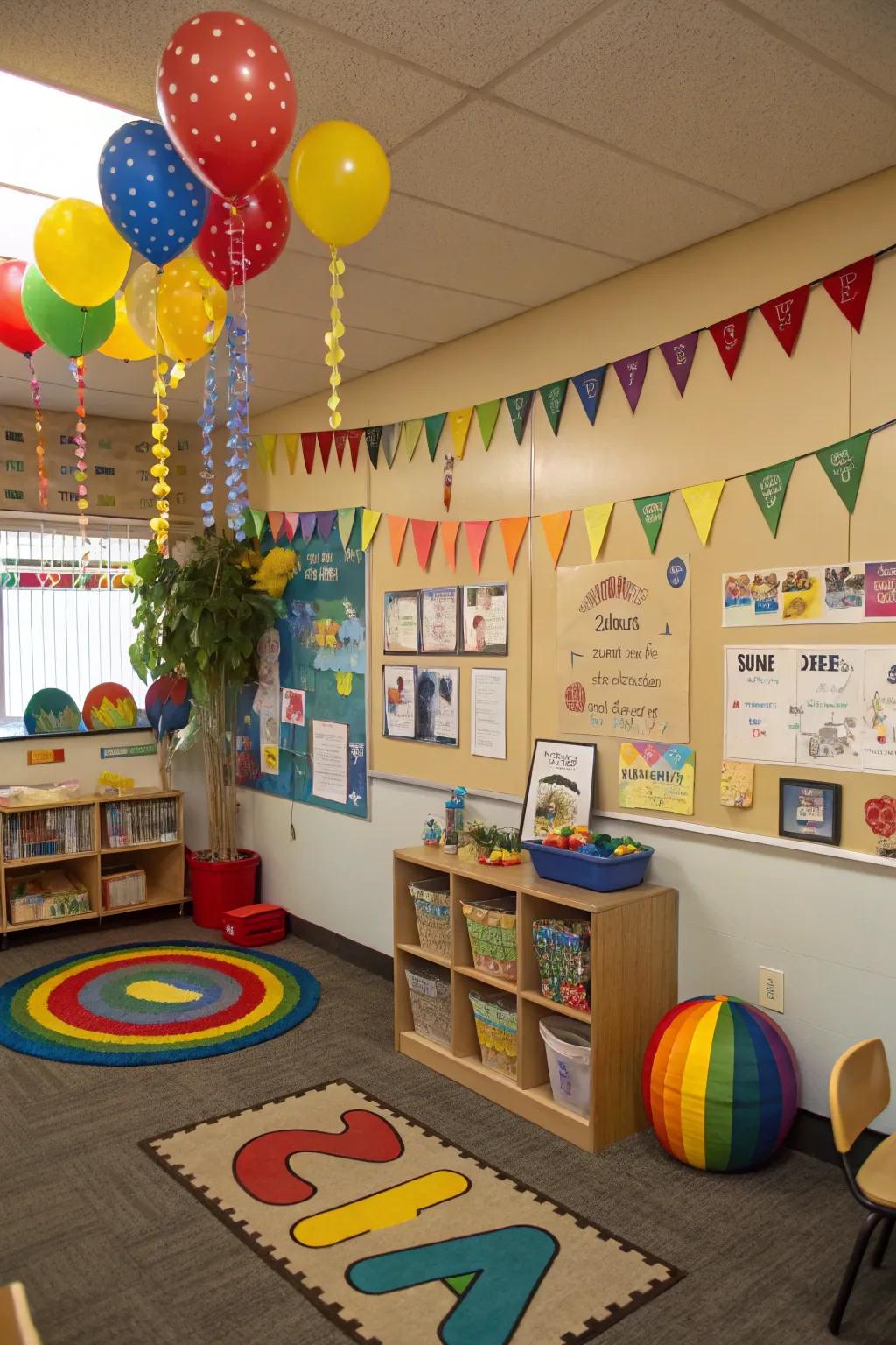 Themed decorations enrich and personalize the serene corner.