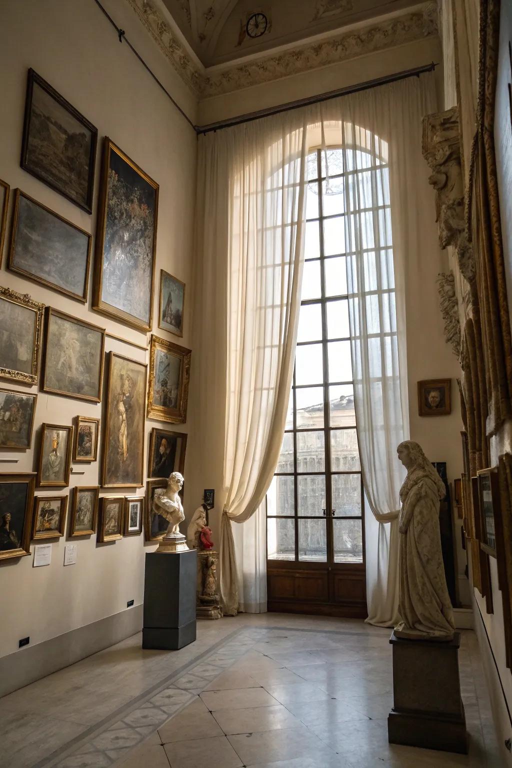 Curtain wall enhanced with art for a gallery-like ambiance.
