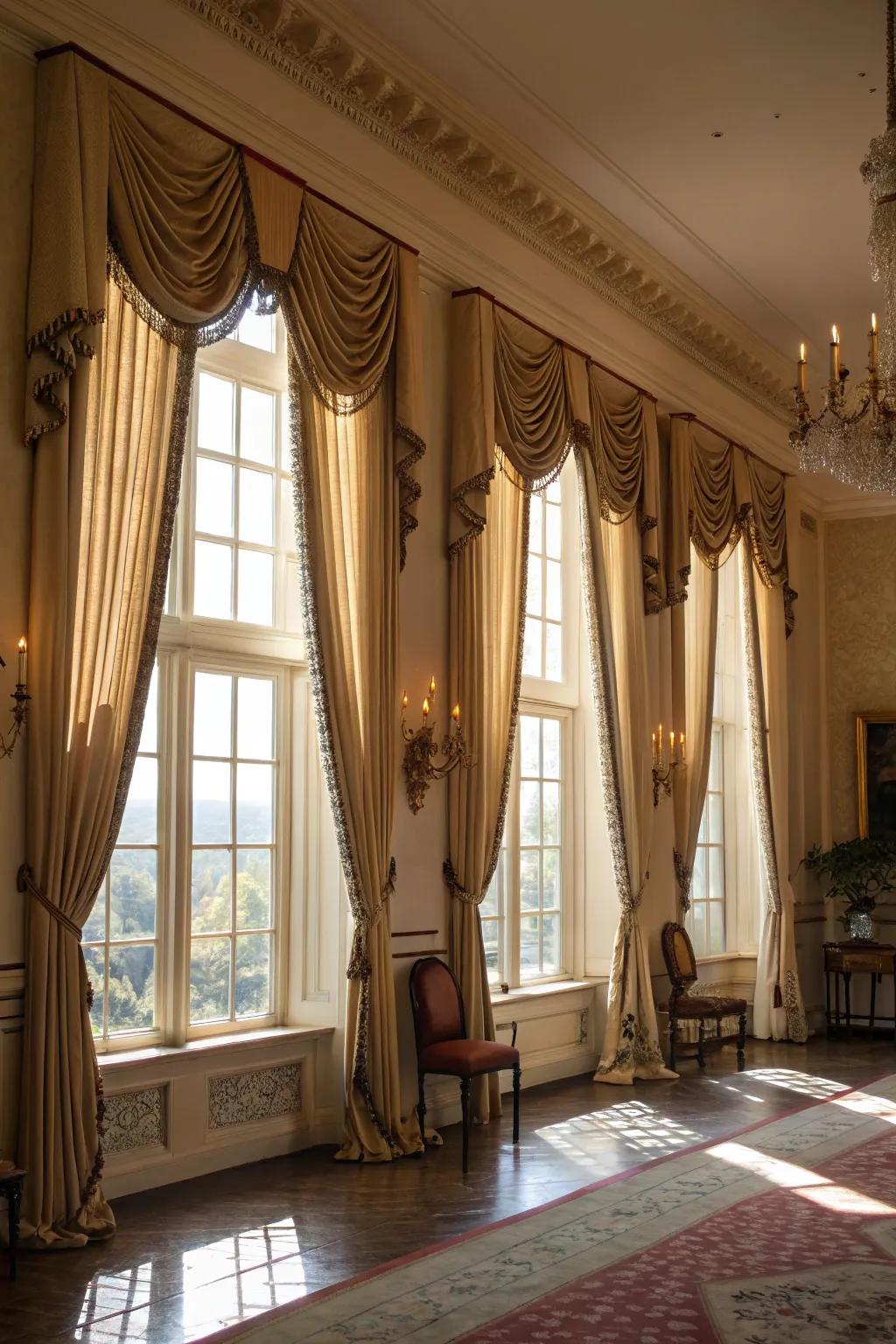 Valances add a decorative accent and conceal hardware.