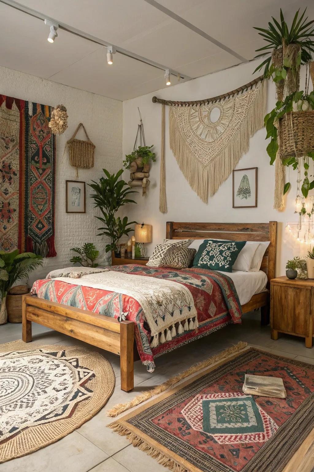 Bedroom with an eclectic theme.