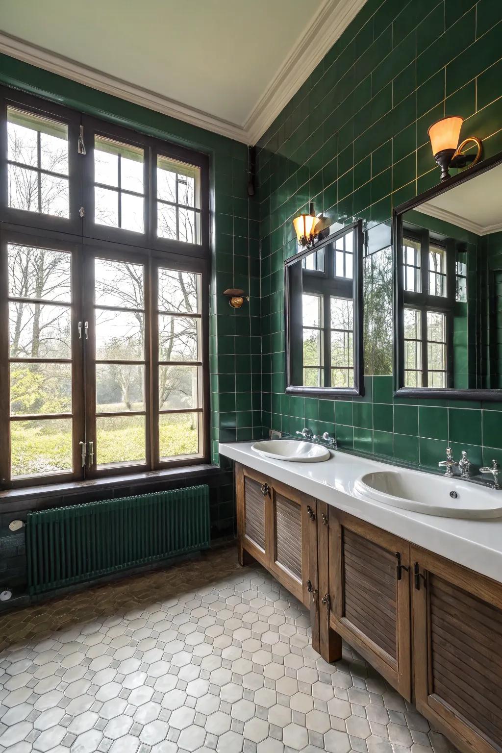 Sunshine contrasts beautifully with dark green.