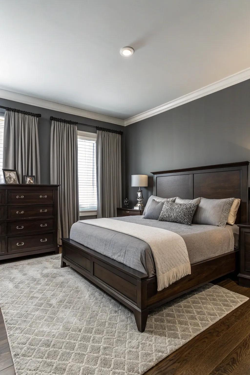 Monochrome schemes highlight the elegance of deep-toned timber.