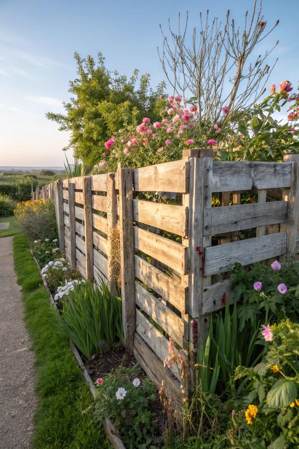 Recycling materials provides a sustainable and artistic fencing solution.