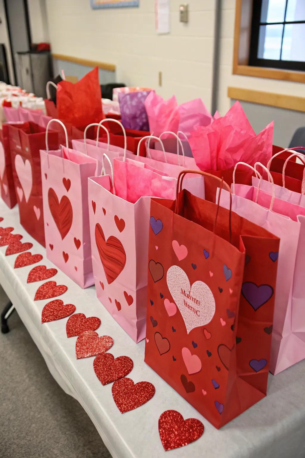 Vivid colors yield attention-grabbing Valentine's carriers.