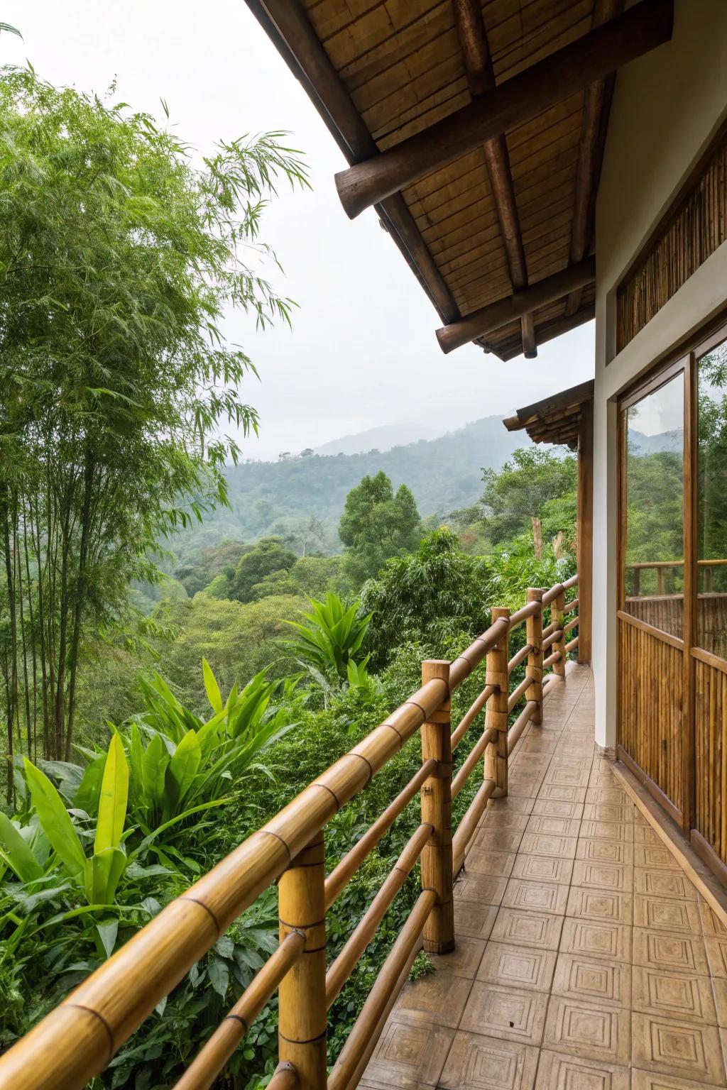 Embrace a tropical feel with eco-friendly bamboo railings.