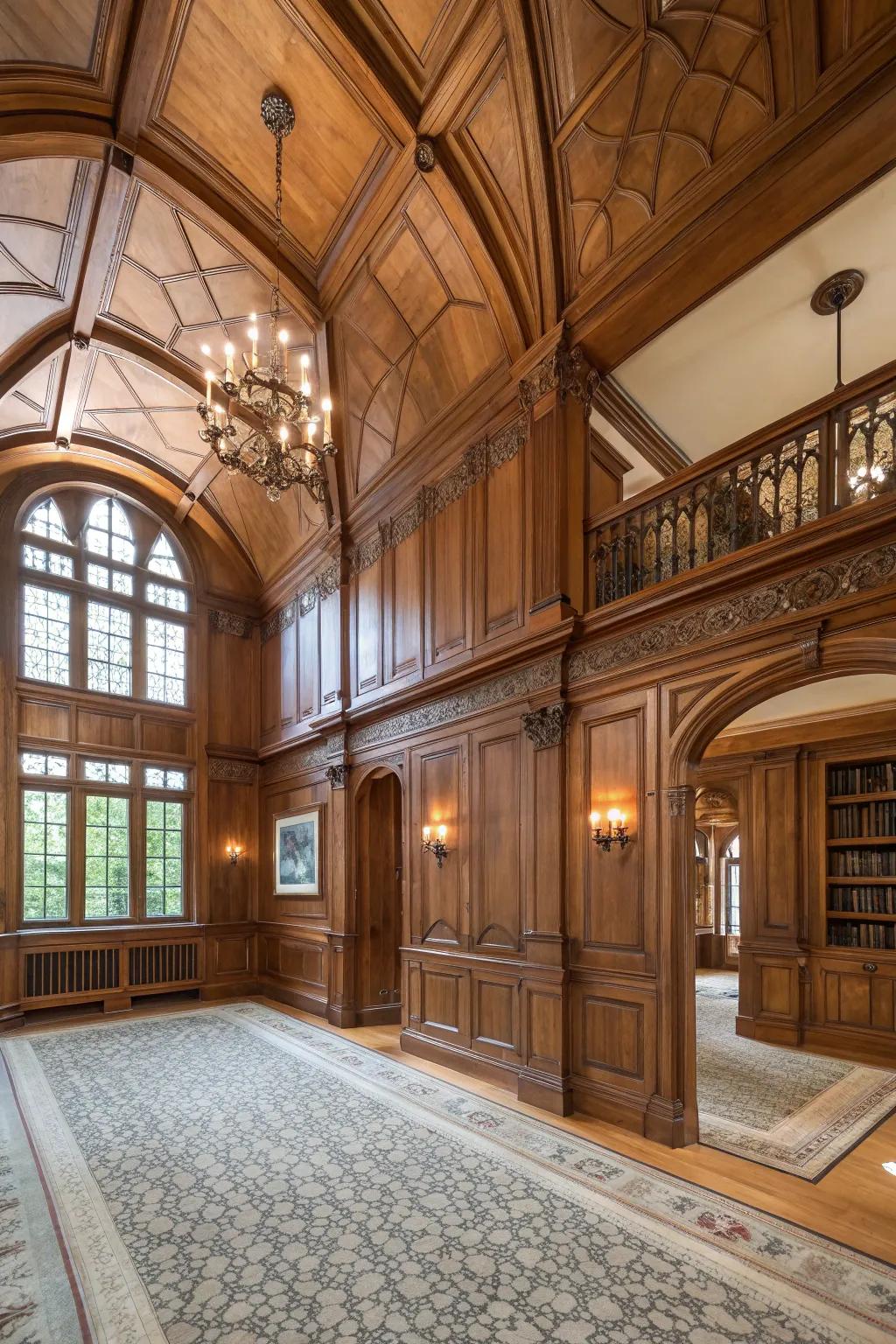 Architectural attributes add character to the den.