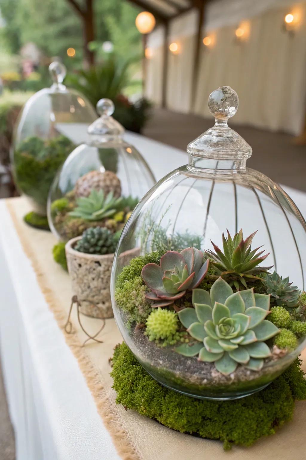 Terrarium focal points that will make you feel as if you are in a miniature garden.