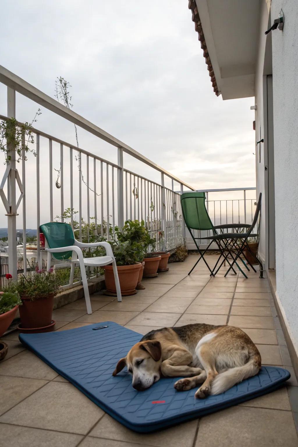 Cooling pads offer dogs a refreshing place to relax.