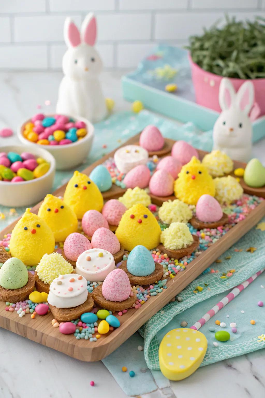 A playful candy figure-themed board that's guaranteed to enchant attendees of all ages.