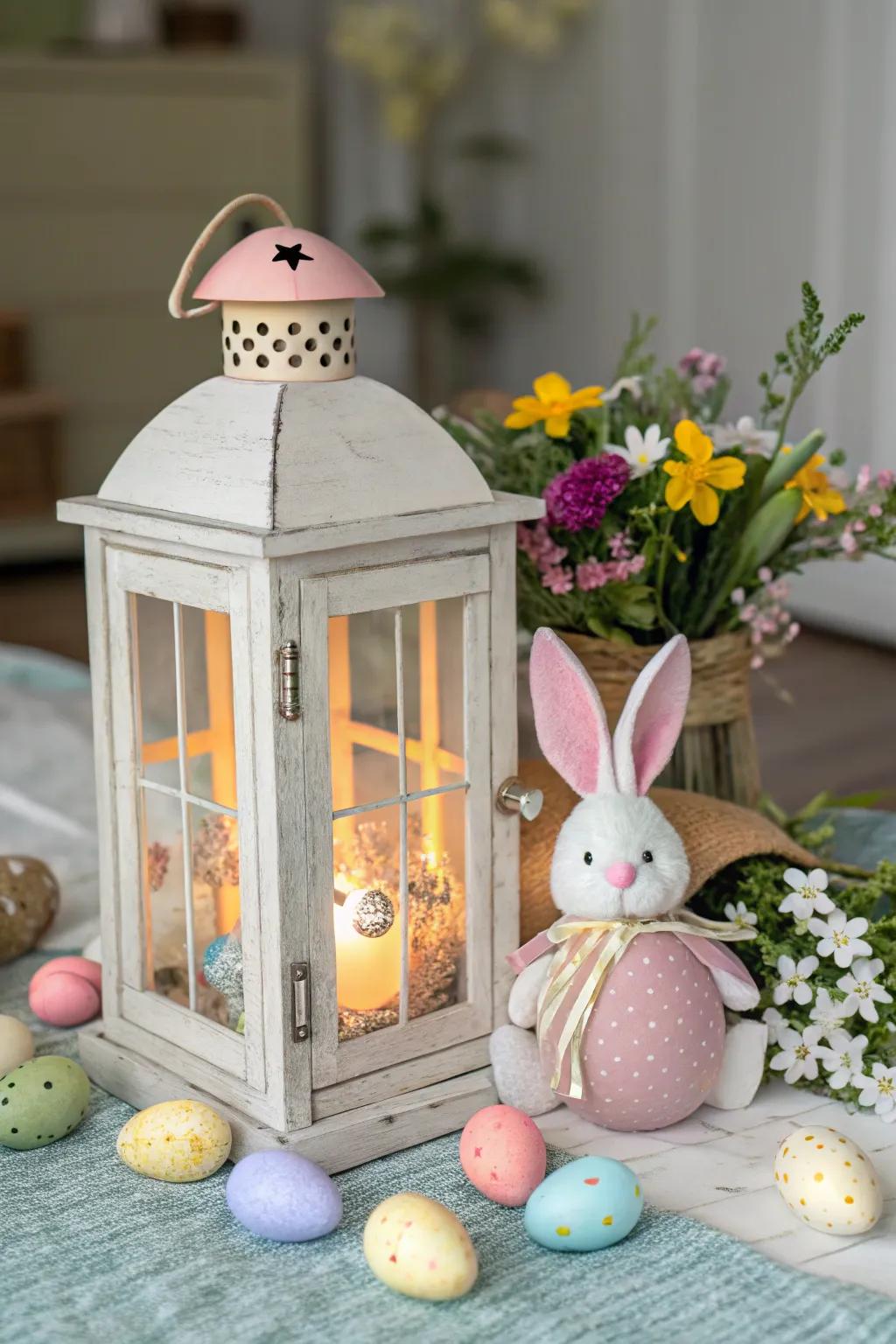 A look-out bunny appends an amusing surprise to every lantern.