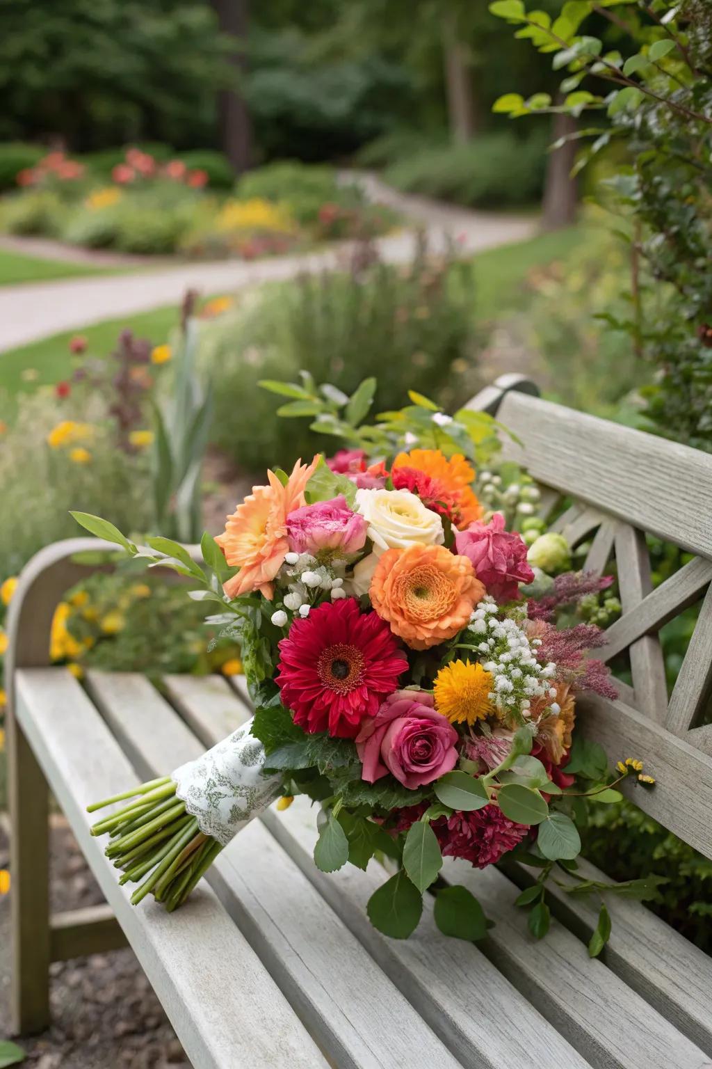 Plot-inspired bouquets usher the outdoors indoors.