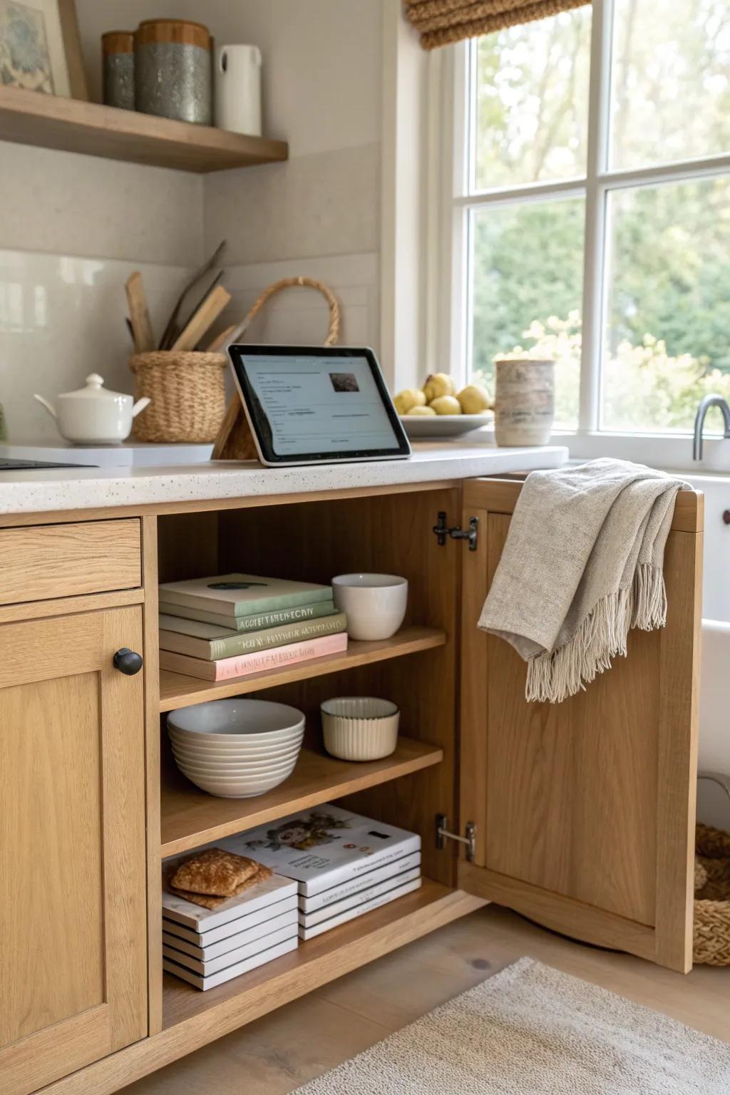 Maintain order with a convenient utility landing spot. 📚 #Organization #KitchenHacks