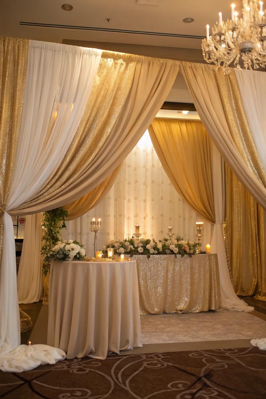 Lavish drapery enhancing the sophistication of the venue.